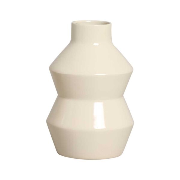 VASO MODERNO LINHA GEOMETRIA OFF WHITE