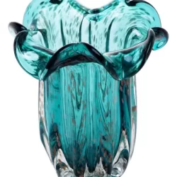 Vaso de Vidro Italy Azul e Rosé 18cm x 21cm - Wolff